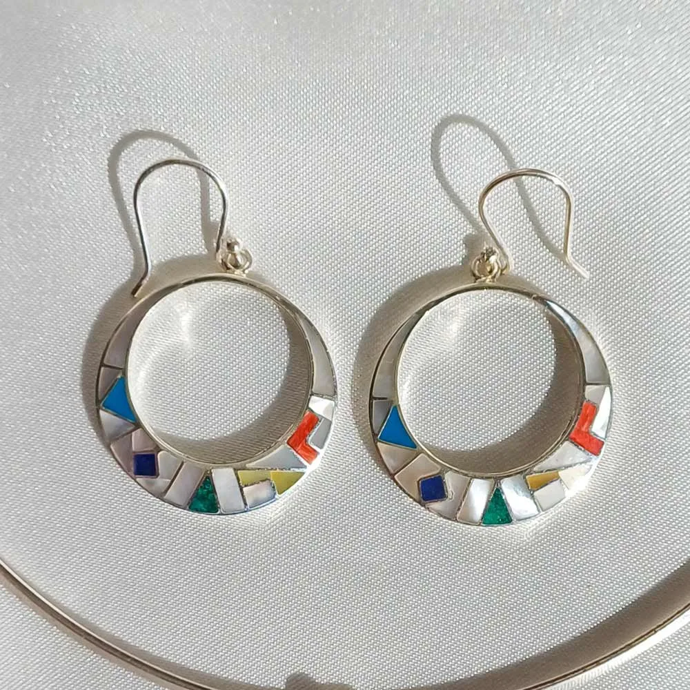 Inca Calendar Hoops Earrings