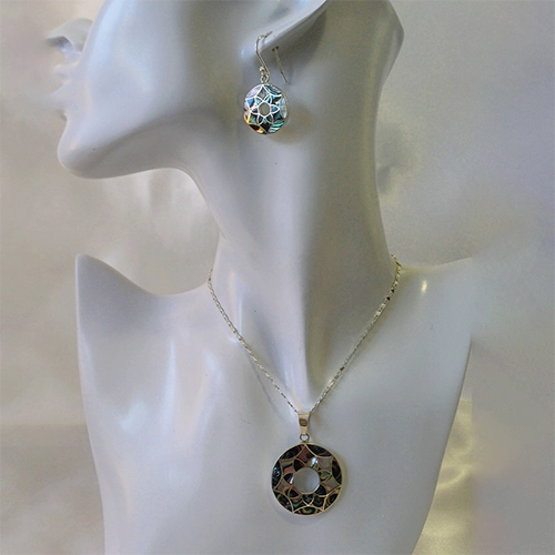 Divine mandala abalone earrings