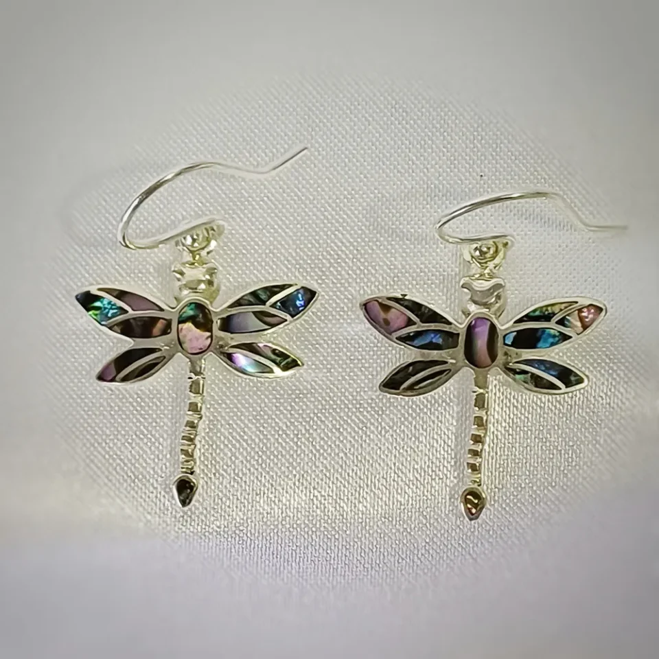 Dragonfly Abalone Earrings