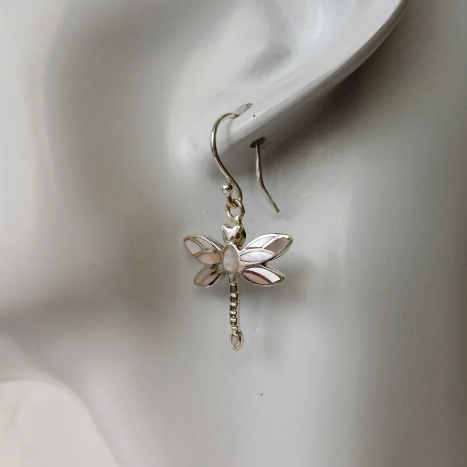 Dragonfly Mother Pearl Earrings