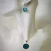 Spiral Chrysocolla Set of Earrings and Pendant