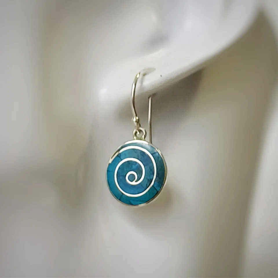 Spiral Chrysocolla Earrings