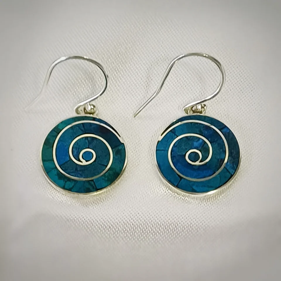 Spiral Chrysocolla Earrings