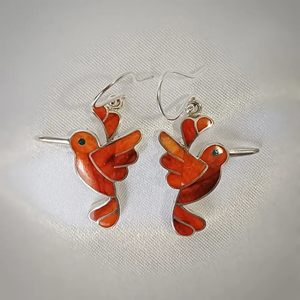Hummingbird Coral Earrings