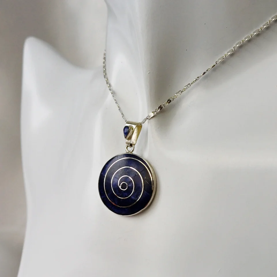Spiral Sodalite Pendant