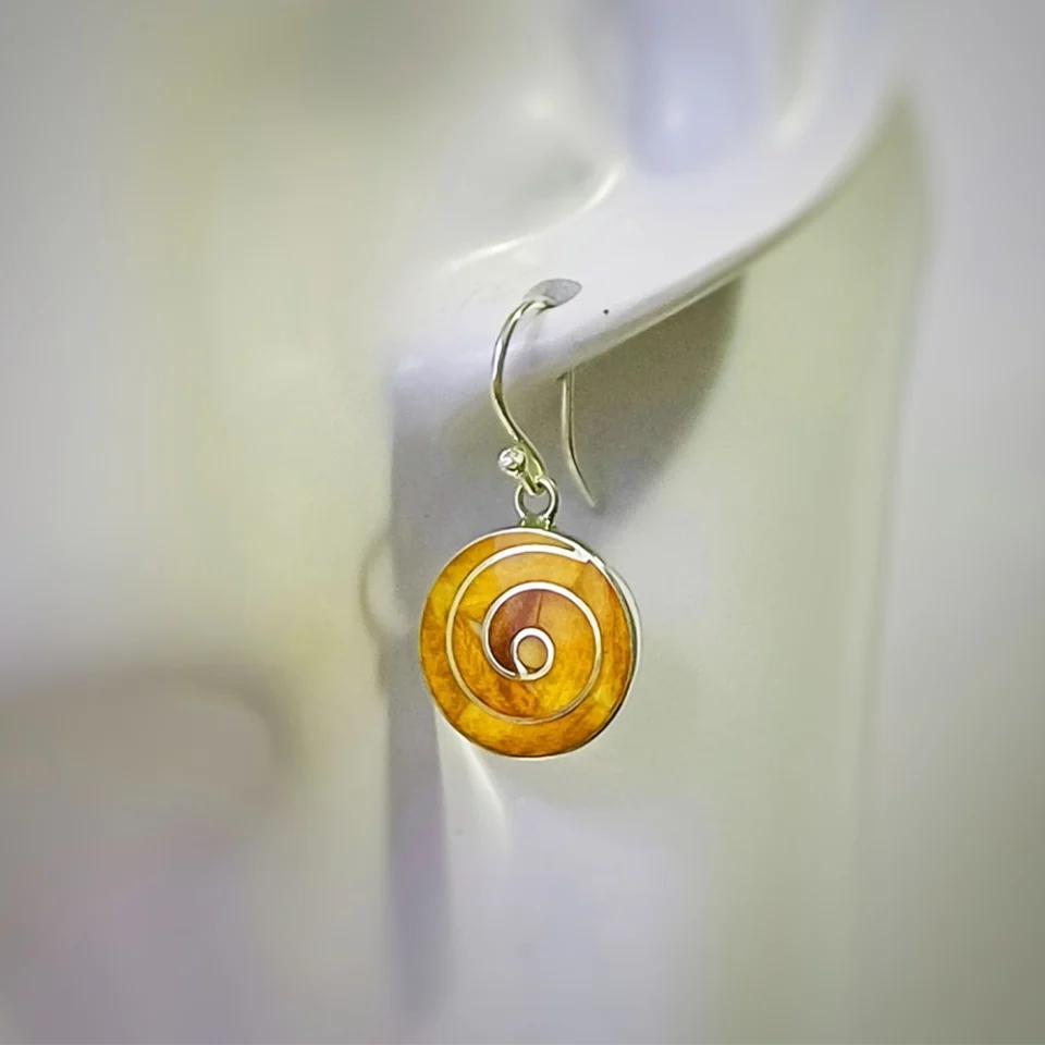 Spiral Coral Set of Earrings and Pendant