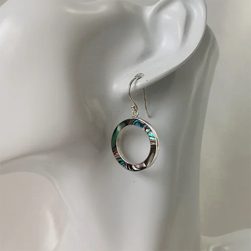 Hoop Abalone Earrings