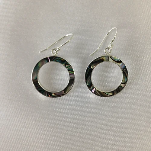 Hoop Abalone Earrings
