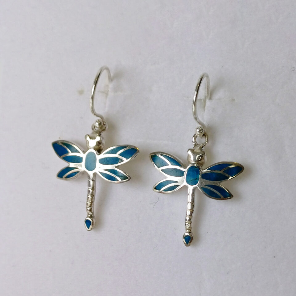 Dragon-fly Chrysocolla Earrings